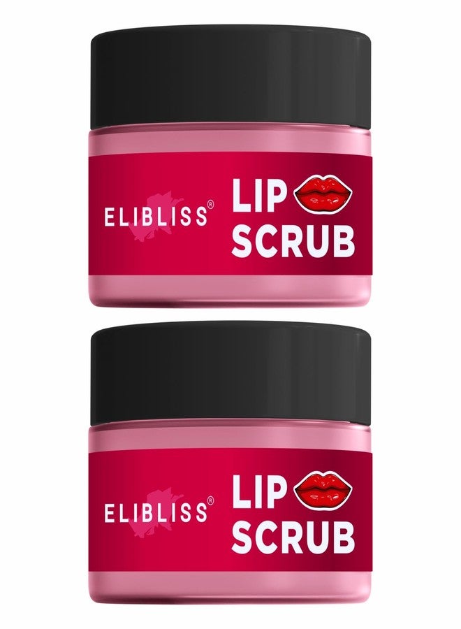 Elibliss Strawberry Lip Exfoliating Scrub for Dark, Dry & Chapped Lips Pack of 2 - Image 1